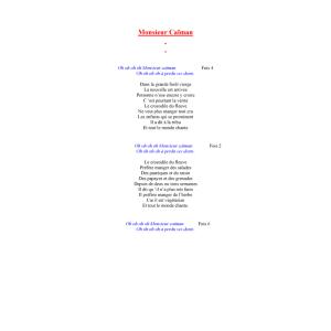chanson -   Monsieur caïman