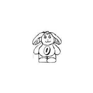 Coloriage lapin au chiffre 0