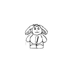 Coloriage du lapin portant le chiffre 1