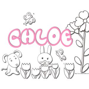 coloriage prénom Chloé