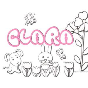 coloriage prénom Clara