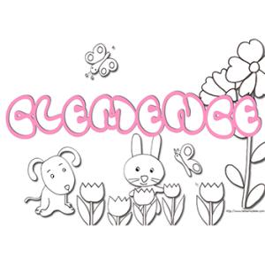 coloriage prénom Clémence