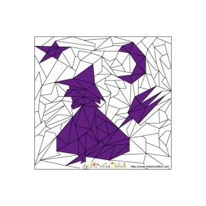Solution du Jeu de coloriage géométrique : les triangles et Halloween n°2