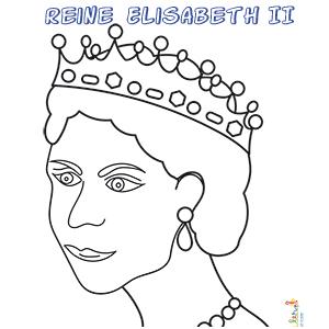 Reine Elisabeth 2, coloriage à imprimer