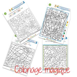 Les coloriages magiques sont une façon amusante de colorier. Au départ le coloriage est masqué dans une grille et le dessin apparaît comme par magie au fur et à mesure que le coloriage s'effectue en s