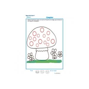 exercice 4 : compter et colorier les points du champignon 