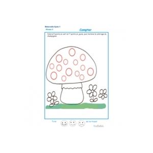 exercice 7 pour compter et colorier les points du champignon 