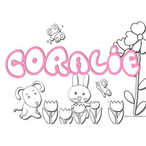 coloriage prénom Coralie