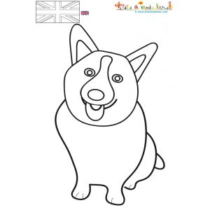Corgi, le chien de la reine à colorier