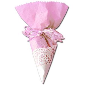 Cornet à dragée rose pour les filles
