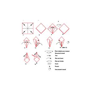 Croquis origami du panier coupelle