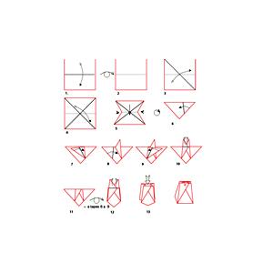 Croquis origami de la boite pochette