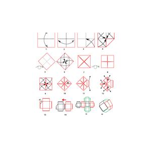 Croquis origami de la boule cubique