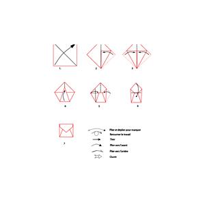 Croquis origami de l'enveloppe
