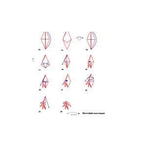 étapes de pliage feuille 5 lobes