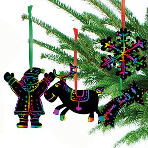Décorations de sapin de Noël en carte à gratter