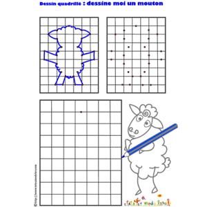 dessin quadrillé mouton