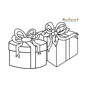 Deux cadeaux pour Noël à colorier