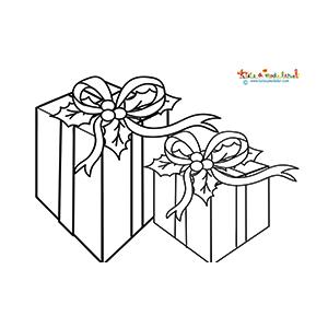 Deux cadeaux rectangulaires à colorier