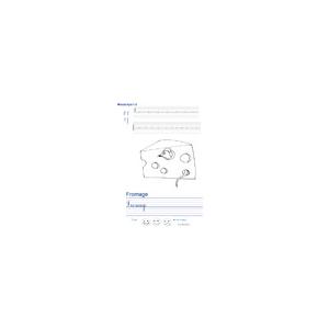 Imprimer la page d'écriture sur le fromage