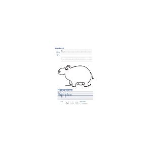 Imprimer la page d'écriture sur l'hippopotame