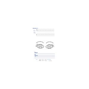 Imprimer la page d'écriture sur les yeux