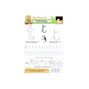 Apprendre à écrire le "T" de Toucan en minuscule