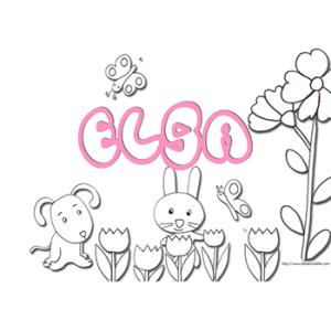 coloriage lettres de Elsa