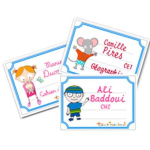 Etiquettes de cahier à imprimer