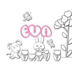 coloriage prénom Eva