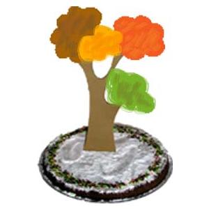 decoration arbre pour g&acirc;teau