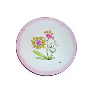 Assiette de pr&eacute;sentation d&eacute;cor&eacute;e de fleurs