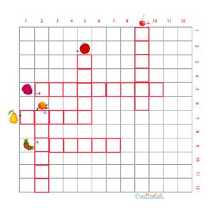 Imprimer une grille de mots croisés fruits cycle 2 grille 1