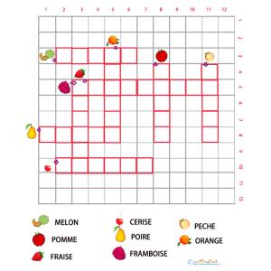Imprimer une grille de mots croisés fruits maternelle grille 2