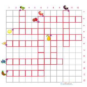 Imprimer une grille de mots croisés fruits 3 cycle 2