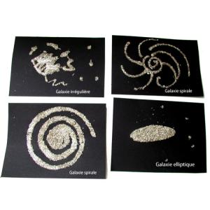Dessiner une essiner une galaxie avec des paillettes