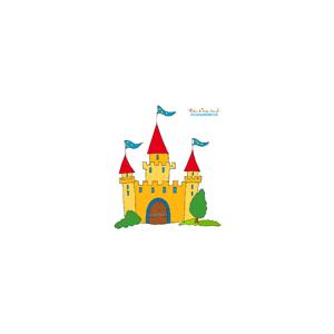 Château de chevalier jaune et rouge