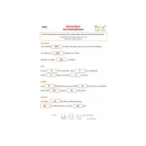 Exercice 1 de grammaire CM1 : correction