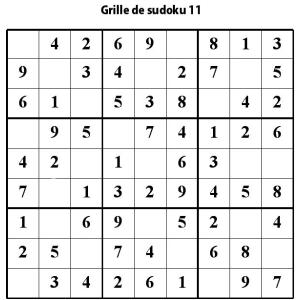 Sudoku de niveau 3 pour les enfants de primaire : grille 11 