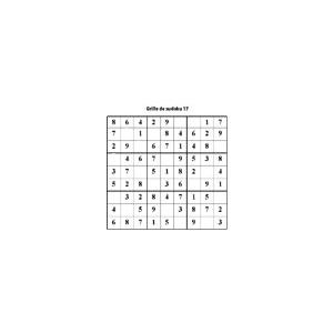 Grille 17 de sudoku cycle 2 du primaire