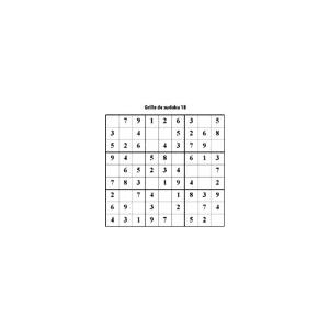 grille 18 de sudoku Primaire cycle 3