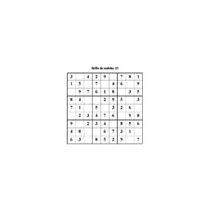 Grille 21 de sudoku Primaire cycle 3