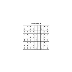grille 28 de sudoku Primaire cycle 3