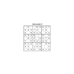 grille 29 de sudoku Primaire cycle 3