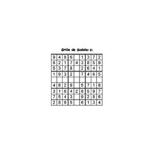 Grille 31 de sudoku cycle 2 du primaire