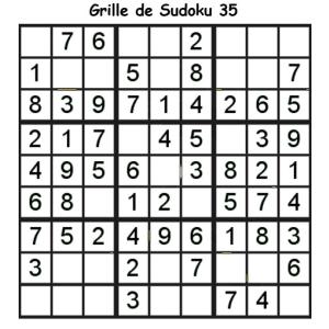 Grille de sudoku 35 pour enfants du primaire niveau 3
