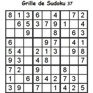 Grille de sudoku 37 pour enfants du primaire niveau 3