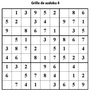Sudoku de niveau 3 pour les enfants de primaire : grille 4