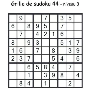 Grille de sudoku 44 pour enfants du primaire niveau 3
