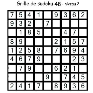Grille de sudoku 48 pour enfants du primaire niveau 3